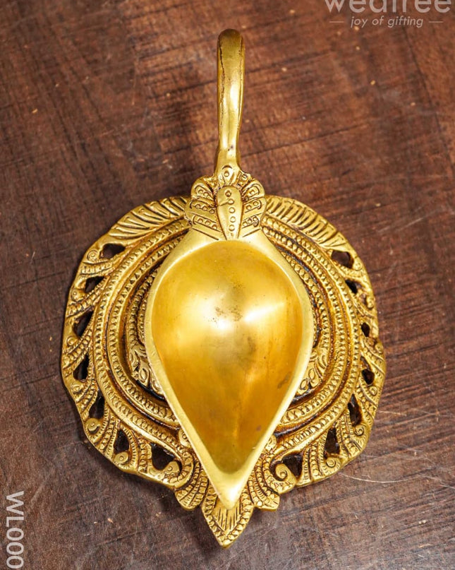 Brass Diya With Leaf - Wl0009