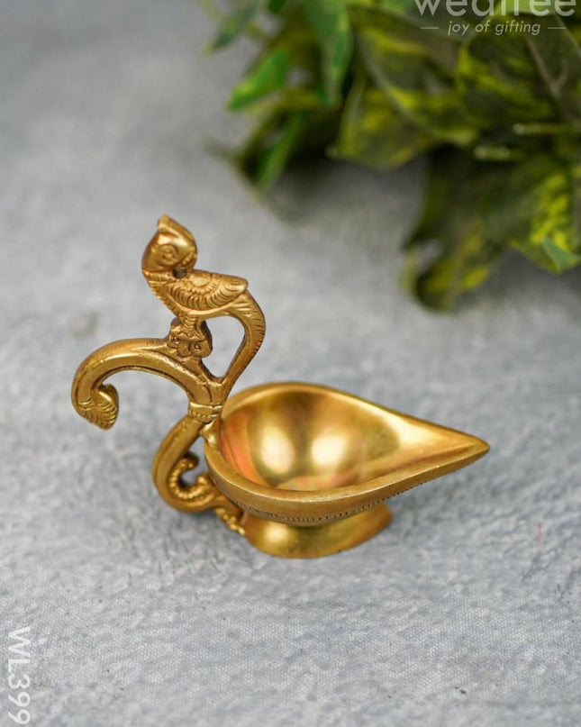 Brass Diya With Annapakshi Handle - Wl3993