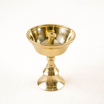 Brass Diya with Stand - 3 inch - WBG2124 - Brass Pooja Utility RG