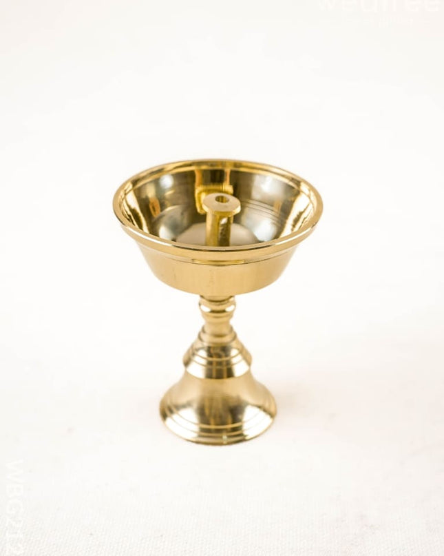 Brass Diya with Stand - 3 inch - WBG2124 - Brass Pooja Utility RG