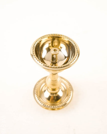 Brass Diya with Stand - 4 inch - WL5988 - Brass Diya