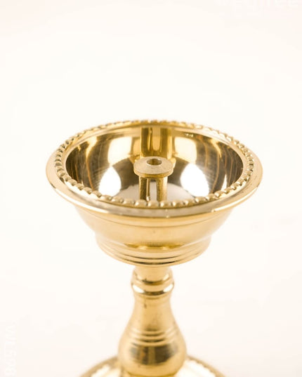 Brass Diya with Stand - 4 inch - WL5988 - Brass Diya