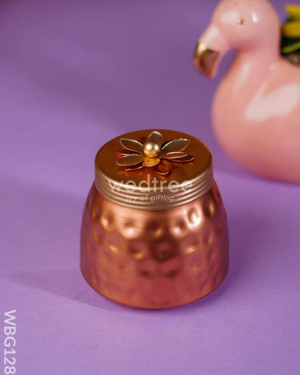 Brass Dry Fruit Jar With Metalic Finish - Wbg1286 Box
