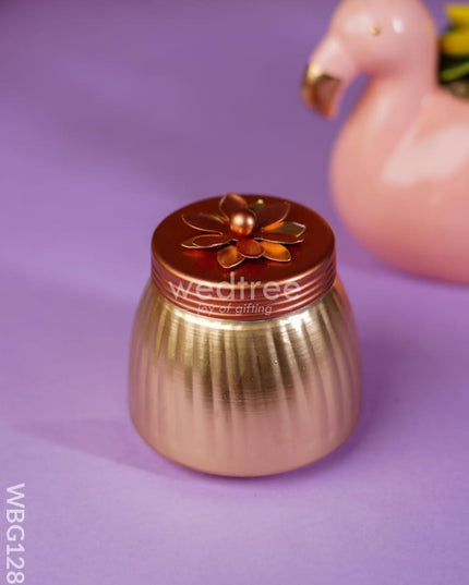 Brass Dry Fruit Jar With Metalic Finish - Wbg1286 Box