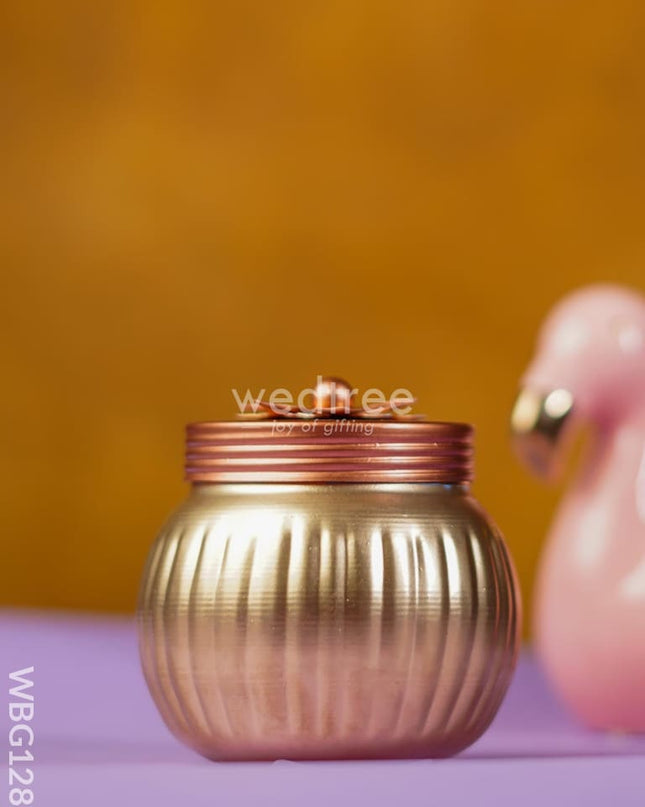 Brass Dry Fruit Jar With Metalic Finish - Wbg1286 Box