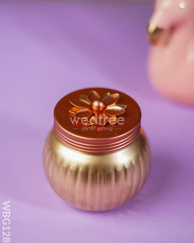 Brass Dry Fruit Jar With Metalic Finish - Wbg1286 Box
