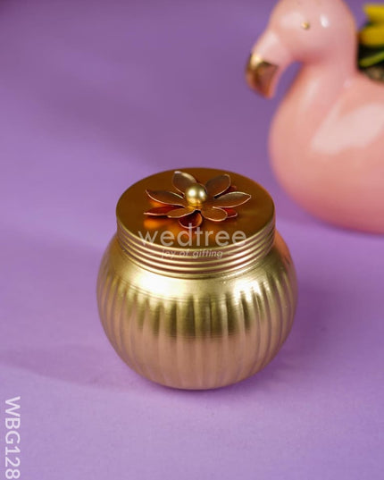 Brass Dry Fruit Jar With Metalic Finish - Wbg1286 Box