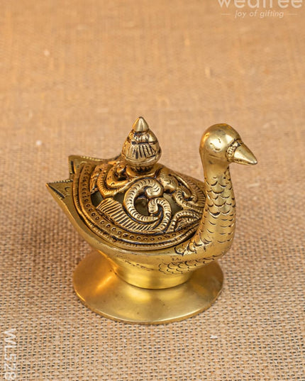 Brass Duck Shape Dhoop Dani - 4 inch - WL5280 - Brass Diya