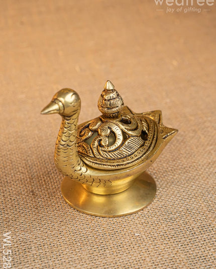 Brass Duck Shape Dhoop Dani - 4 inch - WL5280 - Brass Diya