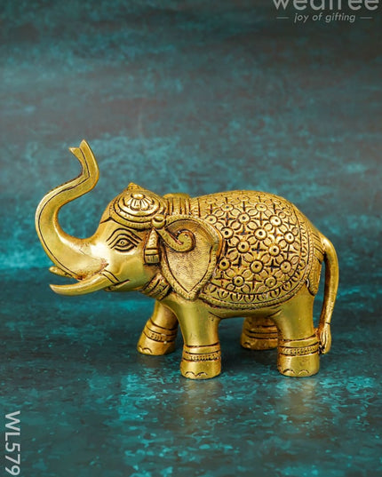 Brass Elephant Idol - 7 inch - WL5799 - Brass Decor