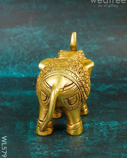 Brass Elephant Idol - 7 inch - WL5799 - Brass Decor