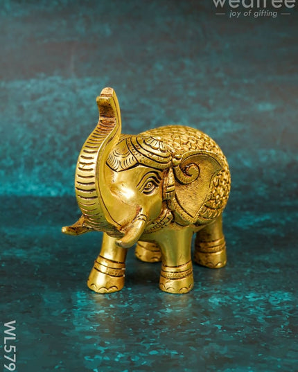 Brass Elephant Idol - 7 inch - WL5799 - Brass Decor