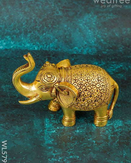 Brass Elephant Idol - 7 inch - WL5799 - Brass Decor