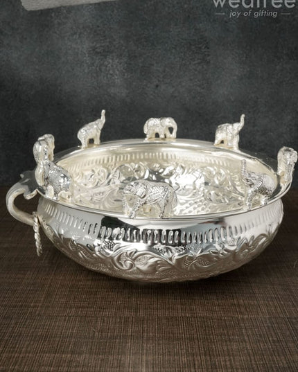 Brass Elephant Urli - Wl0063