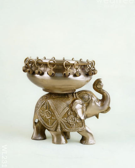 Brass Elephant Urli - WL2313 - Brass Urli