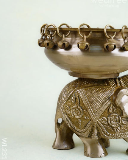 Brass Elephant Urli - WL2313 - Brass Urli