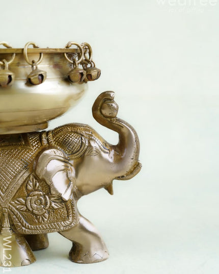 Brass Elephant Urli - WL2313 - Brass Urli