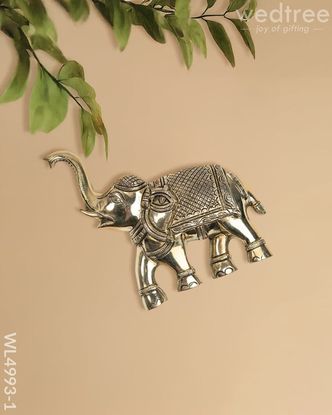 Brass Elephant Wall Hanging - Set of 2 - WL4993 Brass Wall Hanging