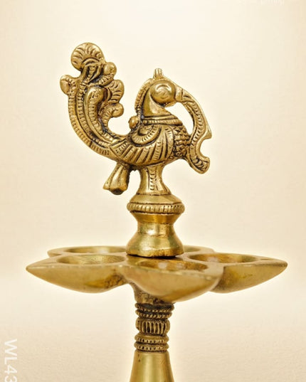 Brass Elephant With Annapakshi Diya - WL4320 - Brass Diya