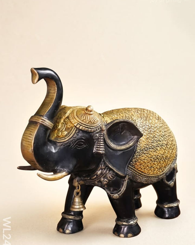 Brass Elephant with Bell - WL2434 - Brass Decor
