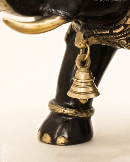 Brass Elephant with Bell - WL2434 - Brass Decor