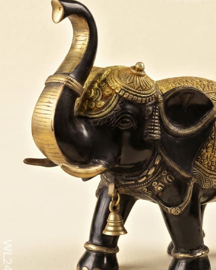 Brass Elephant with Bell - WL2434 - Brass Decor
