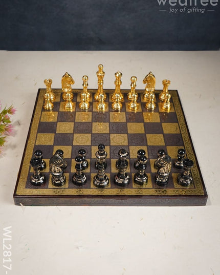 Brass Finish Chess Board - 10X10 Wl2817 & Black Utility