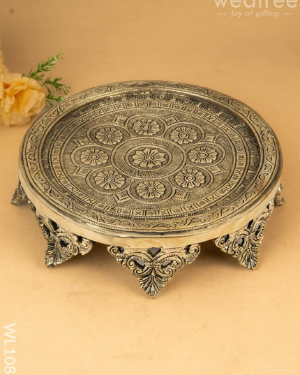 Brass Floral Designed Chowki - WL1084 Brass Utility