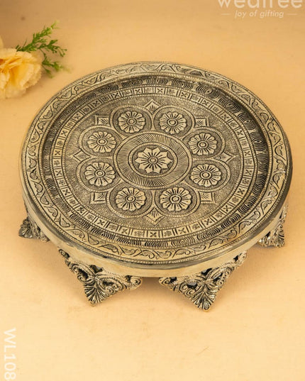 Brass Floral Designed Chowki - WL1084 Brass Utility