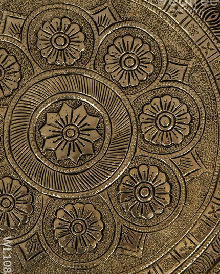 Brass Floral Designed Chowki - WL1084 Brass Utility