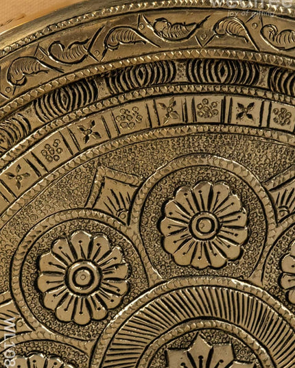 Brass Floral Designed Chowki - WL1084 Brass Utility