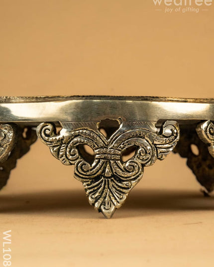 Brass Floral Designed Chowki - WL1084 Brass Utility