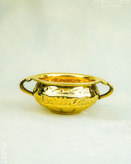 Brass Flower Urli - 4 inch - WL5578 - Brass Urli