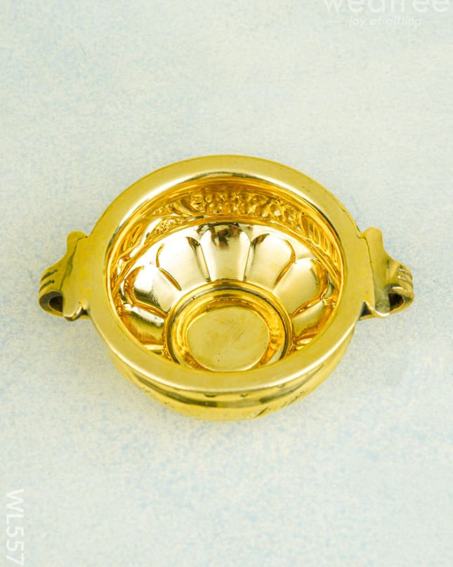 Brass Flower Urli - 4 inch - WL5578 - Brass Urli