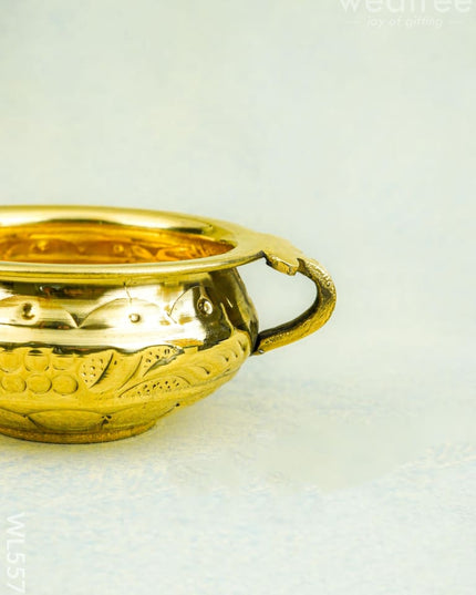 Brass Flower Urli - 4 inch - WL5578 - Brass Urli