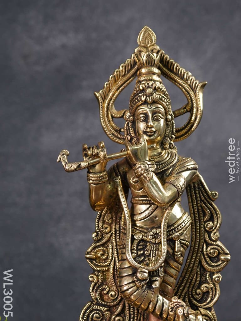 Brass Flute Krishna - Wl3005 Figurines