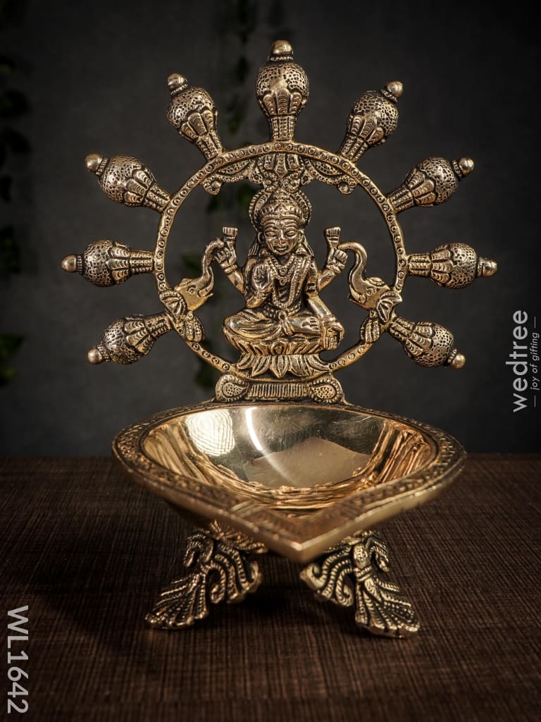 Brass Gaja Lakshmi Diya - Wl1642