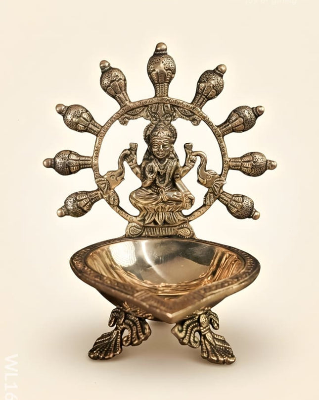 Brass Gajalakshmi Diya - WL1642 - Brass Diya