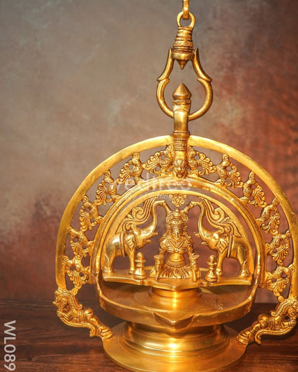Brass Gajalakshmi Hanging Diya - Wl0898