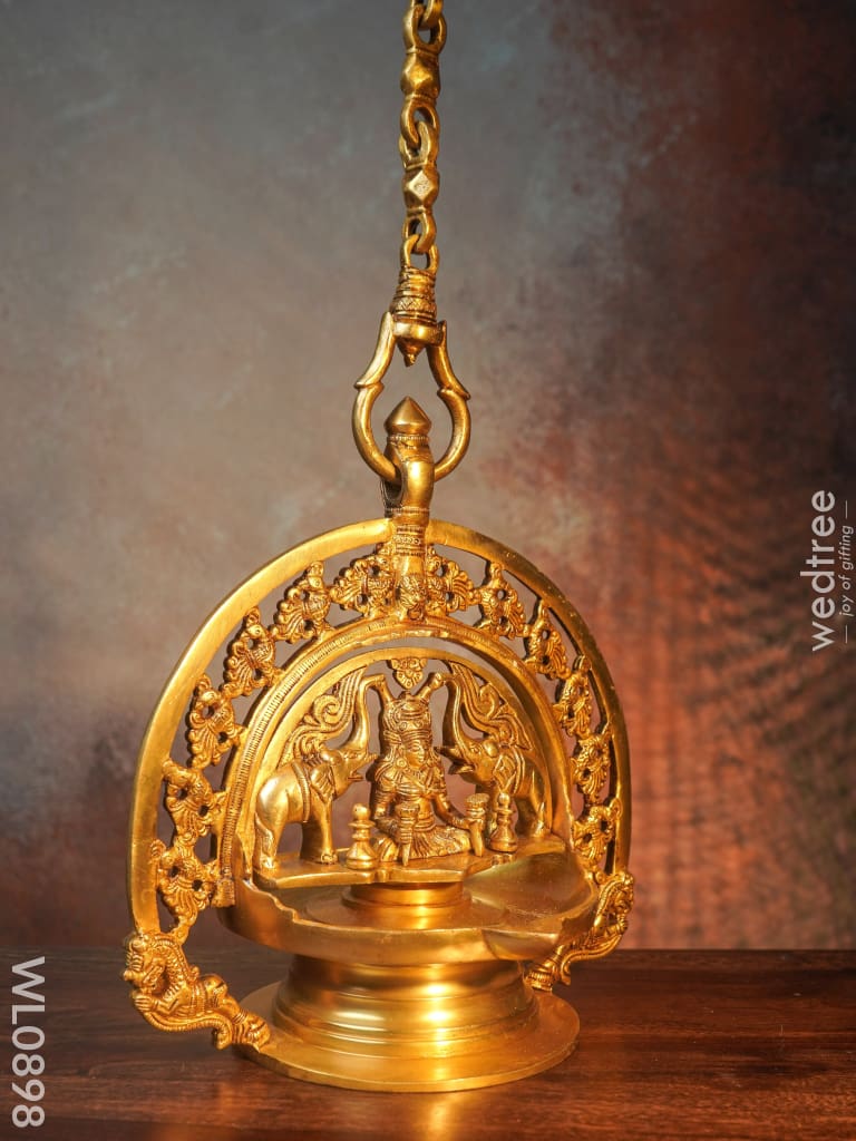 Brass Gajalakshmi Hanging Diya - Wl0898