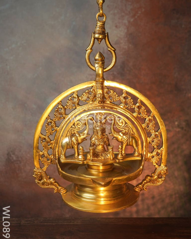 Brass Gajalakshmi Hanging Diya - Wl0898