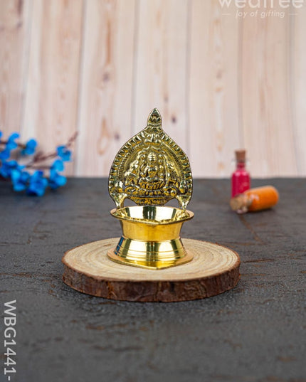 Brass Gajalakshmi Kamakshi Diya - WBG1441 - 2.5 inch - Brass Diya RG