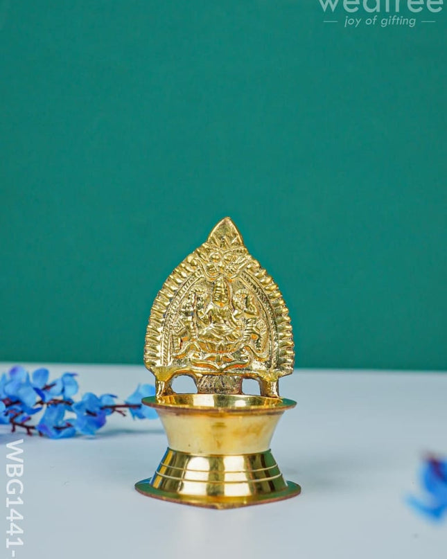 Brass Gajalakshmi Kamakshi Diya - Wbg1441 3 Inch Rg