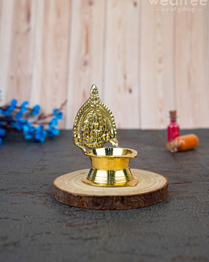 Brass Gajalakshmi Kamakshi Diya - WBG1441 - Brass Diya RG