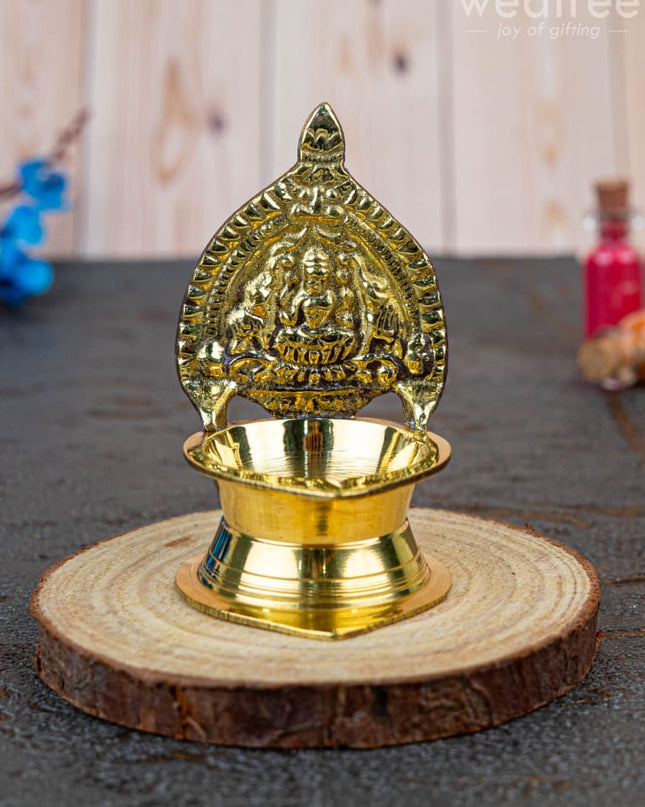 Brass Gajalakshmi Kamakshi Diya - WBG1441 - Brass Diya RG