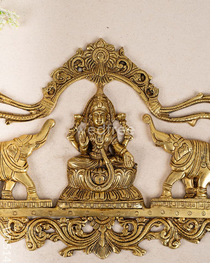 Brass Gajalakshmi with Elephant Wall Hanging - 11 inch - WL5144 Brass Wall Hanging
