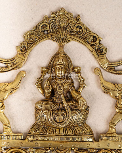 Brass Gajalakshmi with Elephant Wall Hanging - 11 inch - WL5144 Brass Wall Hanging