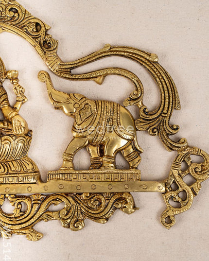 Brass Gajalakshmi with Elephant Wall Hanging - 11 inch - WL5144 Brass Wall Hanging