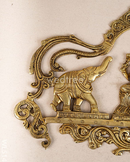 Brass Gajalakshmi with Elephant Wall Hanging - 11 inch - WL5144 Brass Wall Hanging