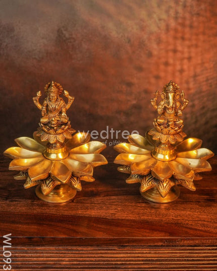 Brass Ganesh-Lakshmi Diya - Wl0932